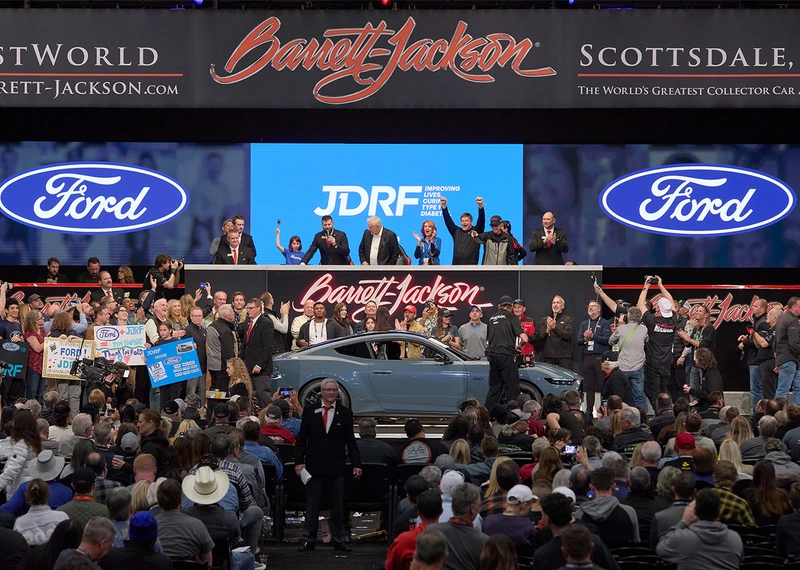 The rights to the first 2024 Ford Mustang sold at auction for $565,000.